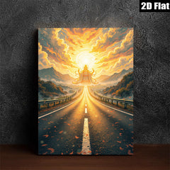 2D flat 1pc Golden Road to Enlightenment Serene Landscape Wall Art for Living Room Bedroom Home Decor Gallery Wrapped Canvas Prints Modern Farmhouse Style Trending Now