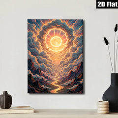 2D flat 1pc Golden Road to Heaven majestic landscape wall art for living room bedroom home decor farmhouse style gallery wrapped canvas prints
