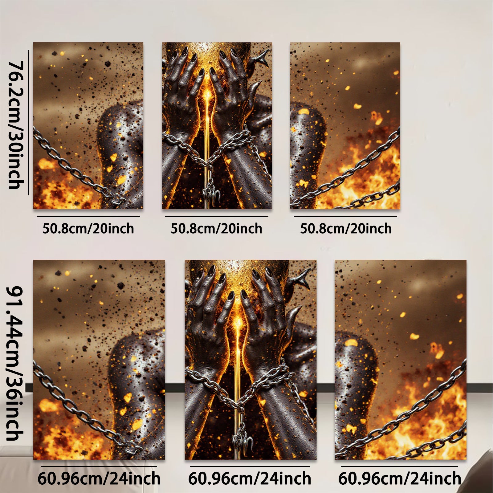 2D flat 1pc Golden Suffering Soul Abstract Wall Art Canvas Print for Living Room Bedroom Modern Home Decor Gallery Wrapped Timeless Stylish