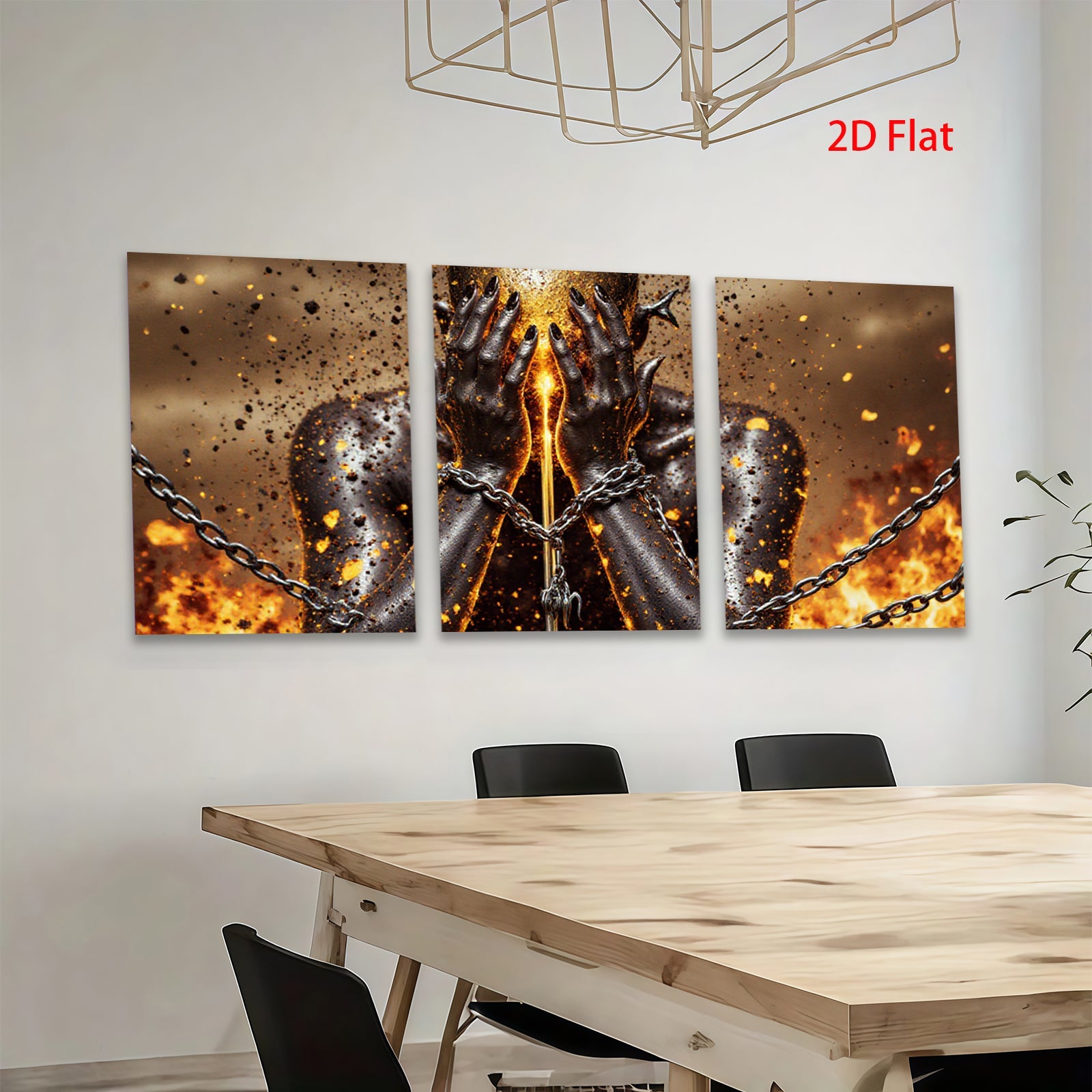 2D flat 1pc Golden Suffering Soul Abstract Wall Art Canvas Print for Living Room Bedroom Modern Home Decor Gallery Wrapped Timeless Stylish