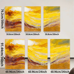 2D flat 1pc Golden Sunburst Abstract Canvas Wall Art for Living Room Bedroom Modern Farmhouse Decor Gallery Wrapped Ready to Hang