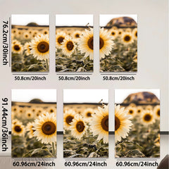 2D flat 1pc Golden Sunflower Field Landscape Wall Art for Living Room Bedroom Home Decor Farmhouse Style Canvas Prints Rustic Cozy Gallery Wrapped