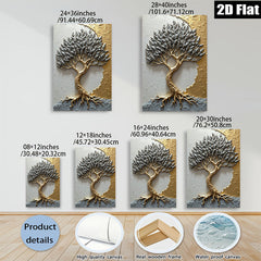 2D flat 1pc Golden Tree Roots Wall Art Modern Farmhouse Decor Living Room Bedroom Dining Room Gallery Wrapped Canvas Prints Home Décor