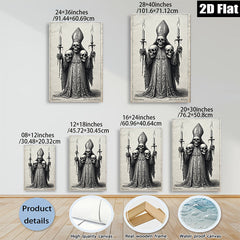 2D flat 1pc Gothic Bishop Skeleton Portrait Wall Art Canvas Prints for Living Room Bedroom Gallery Wrapped Modern Farmhouse Decor Halloween Spooky