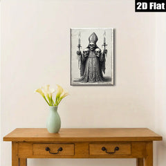 2D flat 1pc Gothic Bishop Skeleton Portrait Wall Art Canvas Prints for Living Room Bedroom Gallery Wrapped Modern Farmhouse Decor Halloween Spooky