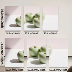 2D flat 1pc Green Apples Still Life Modern Farmhouse Wall Art Kitchen Dining Room Decor Gallery Wrapped Canvas Prints Ready to Hang Minimalist Aesthetic
