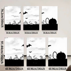 2D flat 1pc Halloween pumpkin patch spooky night farmhouse wall decor living room bedroom gallery wrapped canvas prints modern minimalist art