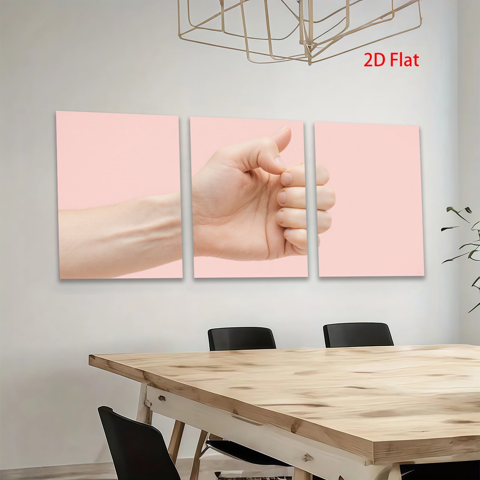 2D flat 1pc Hand Gesture Wall Art Modern Minimalist Decor for Living Room Bedroom Office Gallery Wrapped Canvas Prints Farmhouse Style Teal Blue Gold