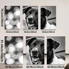 2D flat 1pc Happy Dog Portrait Wall Art Canvas Prints for Living Room Bedroom Home Decor Farmhouse Style Gallery Wrapped Modern Animal Paintings