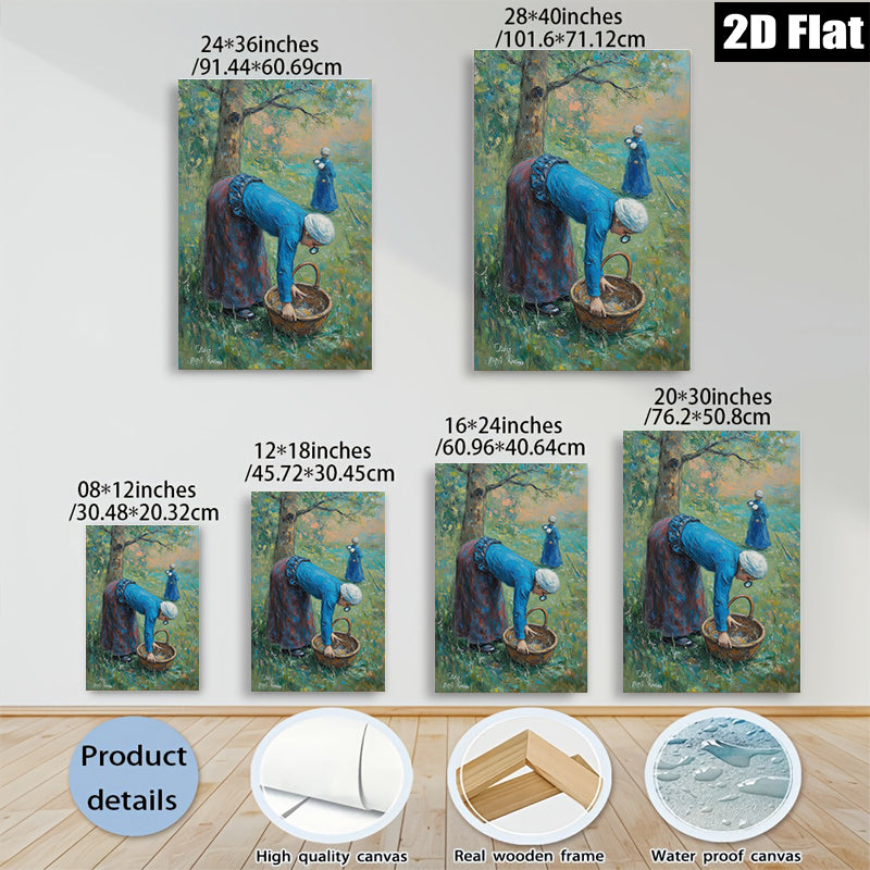 2D flat 1pc Harvesting Bounty Farm Life Pastoral Scene Wall Art Decor for Living Room Bedroom Office Gallery Wrapped Canvas Prints Home Décor