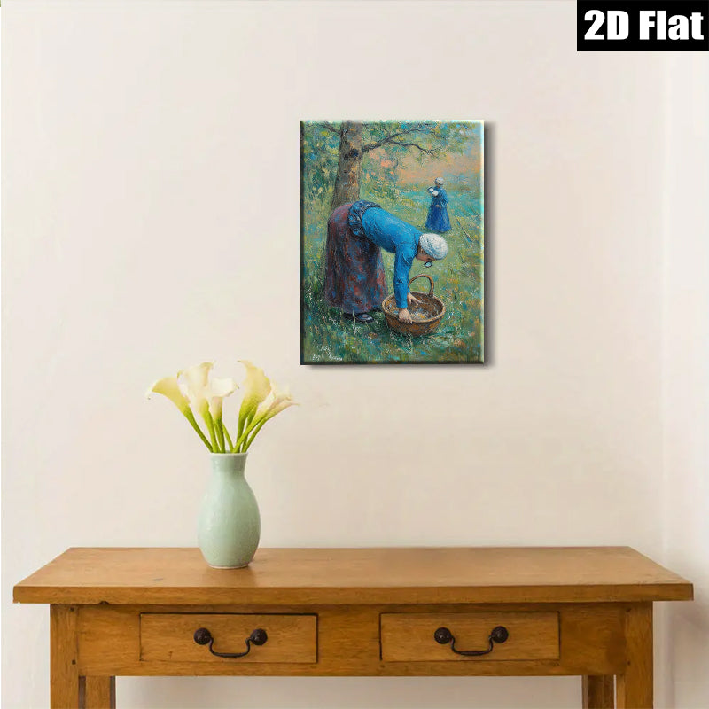 2D flat 1pc Harvesting Bounty Farm Life Pastoral Scene Wall Art Decor for Living Room Bedroom Office Gallery Wrapped Canvas Prints Home Décor