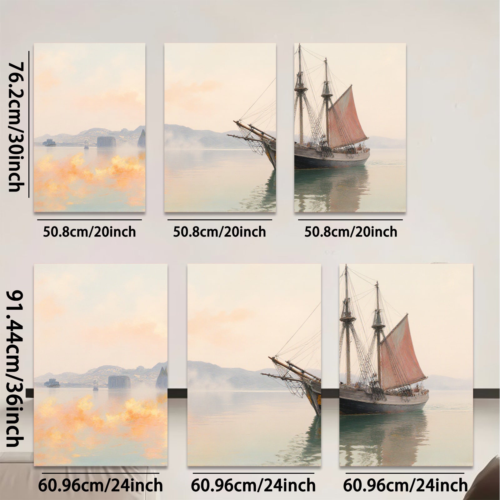 2D flat 1pc Historic Sailing Ship Maritime Scene Coastal Wall Decor Living Room Bedroom Art Canvas Prints Modern Farmhouse Style Gallery Wrapped Ready to Hang