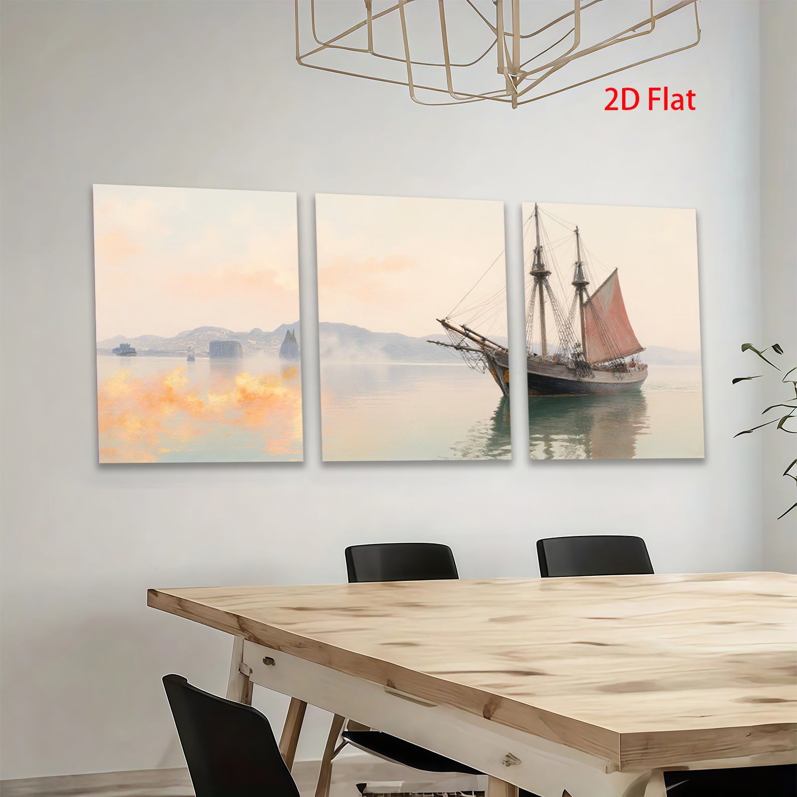 2D flat 1pc Historic Sailing Ship Maritime Scene Coastal Wall Decor Living Room Bedroom Art Canvas Prints Modern Farmhouse Style Gallery Wrapped Ready to Hang
