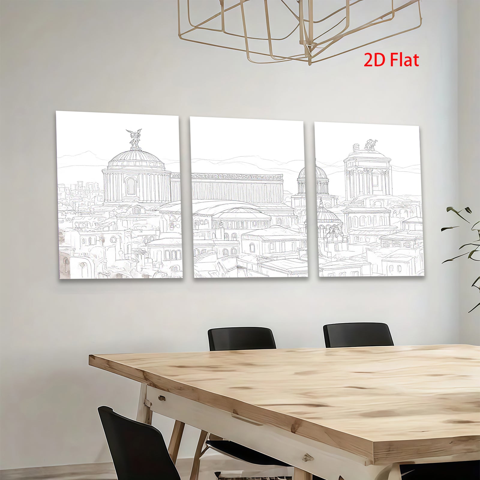 2D flat 1pc Historical European Cityscape Canvas Wall Art for Living Room Bedroom Office Decor Gallery Wrapped Modern Farmhouse Style Pictures Ready to Hang