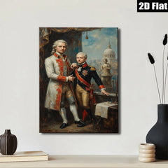 2D flat 1pc Historical Portrait Gentleman Military Officer Fine Art Canvas Wall Decor Living Room Bedroom Gallery Wrapped Art Modern Farmhouse Style
