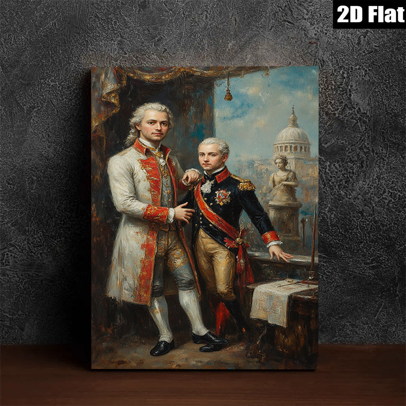 2D flat 1pc Historical Portrait Gentleman Military Officer Fine Art Canvas Wall Decor Living Room Bedroom Gallery Wrapped Art Modern Farmhouse Style