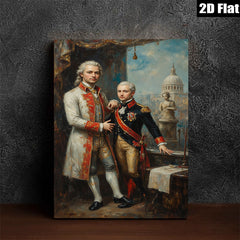 2D flat 1pc Historical Portrait Gentleman Military Officer Fine Art Canvas Wall Decor Living Room Bedroom Gallery Wrapped Art Modern Farmhouse Style
