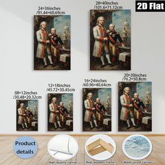 2D flat 1pc Historical Portrait Gentleman Military Officer Fine Art Canvas Wall Decor Living Room Bedroom Gallery Wrapped Art Modern Farmhouse Style