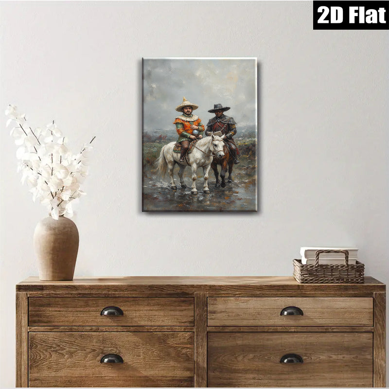 2D flat 1pc Historical Riders Western Landscape Wall Art Canvas Prints For Living Room Bedroom Decor Gallery Wrapped Ready To Hang Farmhouse Style