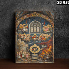 2D flat 1pc Holy Family Celestial Vision Religious Art Wall Decor Living Room Bedroom Gallery Wrapped Canvas Prints Home Accents Modern Farmhouse Style