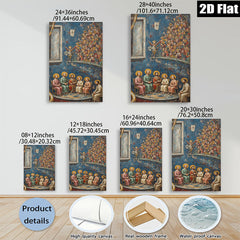 2D flat 1pc Holy Family with Angels Religious Wall Art Decor for Living Room Bedroom Gallery Wrapped Canvas Print Modern Farmhouse Style