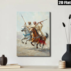 2D flat 1pc Horseback Warriors Riding into Battle Dramatic Canvas Wall Art for Living Room Bedroom Home Decor Farmhouse Style Trending Now