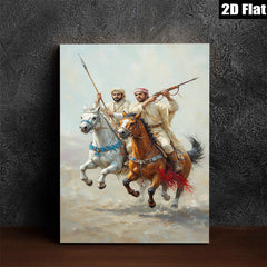 2D flat 1pc Horseback Warriors Riding into Battle Dramatic Canvas Wall Art for Living Room Bedroom Home Decor Farmhouse Style Trending Now