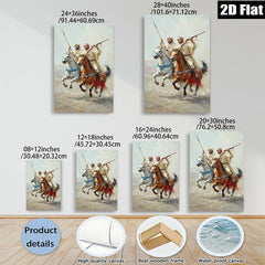2D flat 1pc Horseback Warriors Riding into Battle Dramatic Canvas Wall Art for Living Room Bedroom Home Decor Farmhouse Style Trending Now