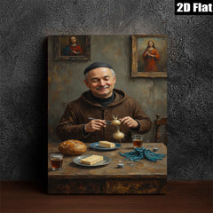 2D flat 1pc Humble Artisan Preparing Meal Rustic Kitchen Wall Art Dining Room Decor Farmhouse Style Canvas Prints for Living Room Bedroom Gallery Wrapped