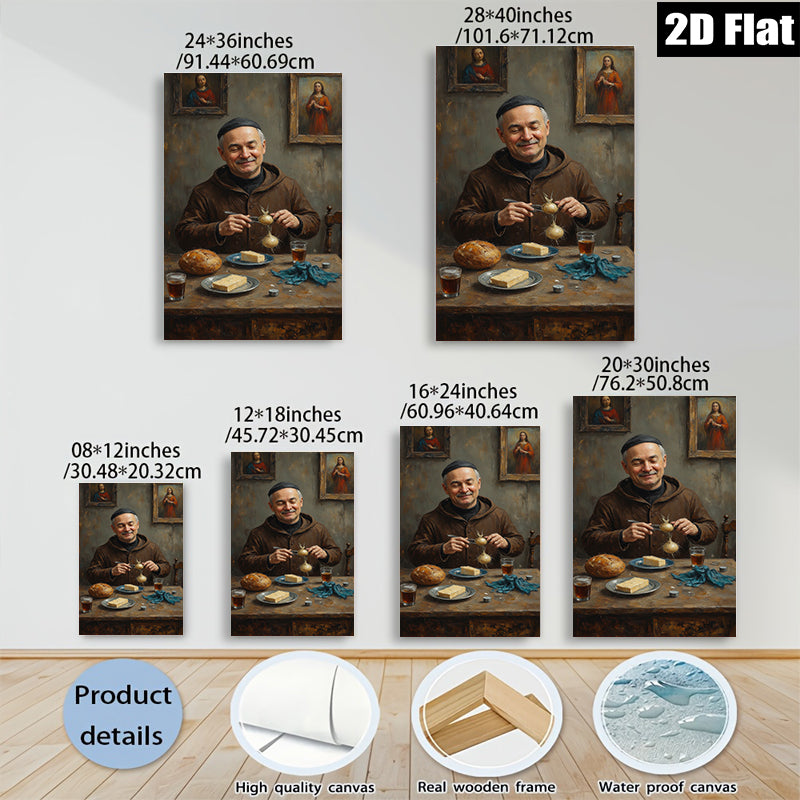 2D flat 1pc Humble Artisan Preparing Meal Rustic Kitchen Wall Art Dining Room Decor Farmhouse Style Canvas Prints for Living Room Bedroom Gallery Wrapped