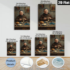 2D flat 1pc Humble Artisan Preparing Meal Rustic Kitchen Wall Art Dining Room Decor Farmhouse Style Canvas Prints for Living Room Bedroom Gallery Wrapped
