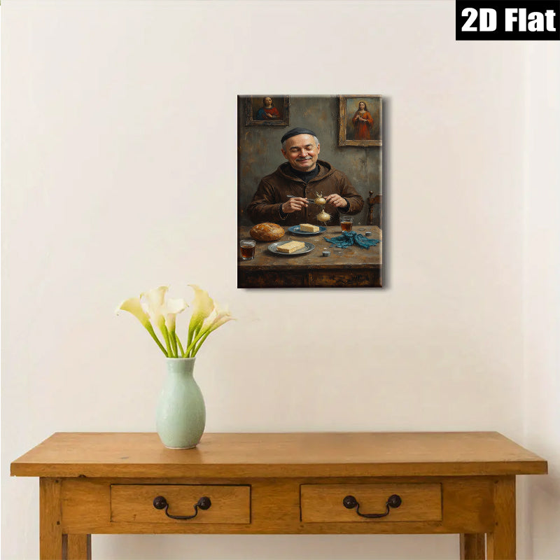2D flat 1pc Humble Artisan Preparing Meal Rustic Kitchen Wall Art Dining Room Decor Farmhouse Style Canvas Prints for Living Room Bedroom Gallery Wrapped