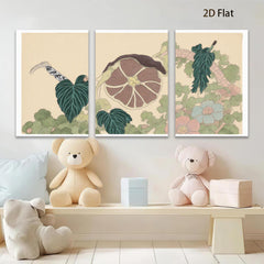 2D flat 1pc Hummingbird Tropical Foliage Botanical Wall Art Canvas Print Living Room Bedroom Decor Farmhouse Style Gallery Wrapped Ready to Hang