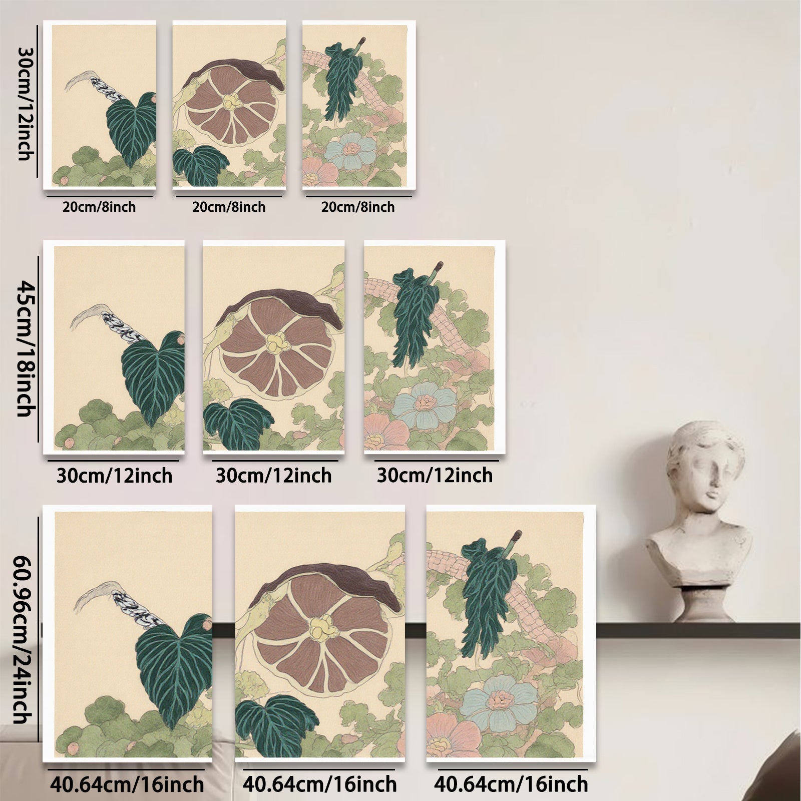 2D flat 1pc Hummingbird Tropical Foliage Botanical Wall Art Canvas Print Living Room Bedroom Decor Farmhouse Style Gallery Wrapped Ready to Hang
