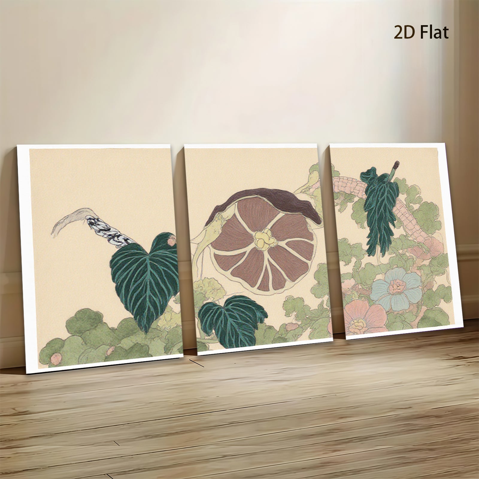 2D flat 1pc Hummingbird Tropical Foliage Botanical Wall Art Canvas Print Living Room Bedroom Decor Farmhouse Style Gallery Wrapped Ready to Hang