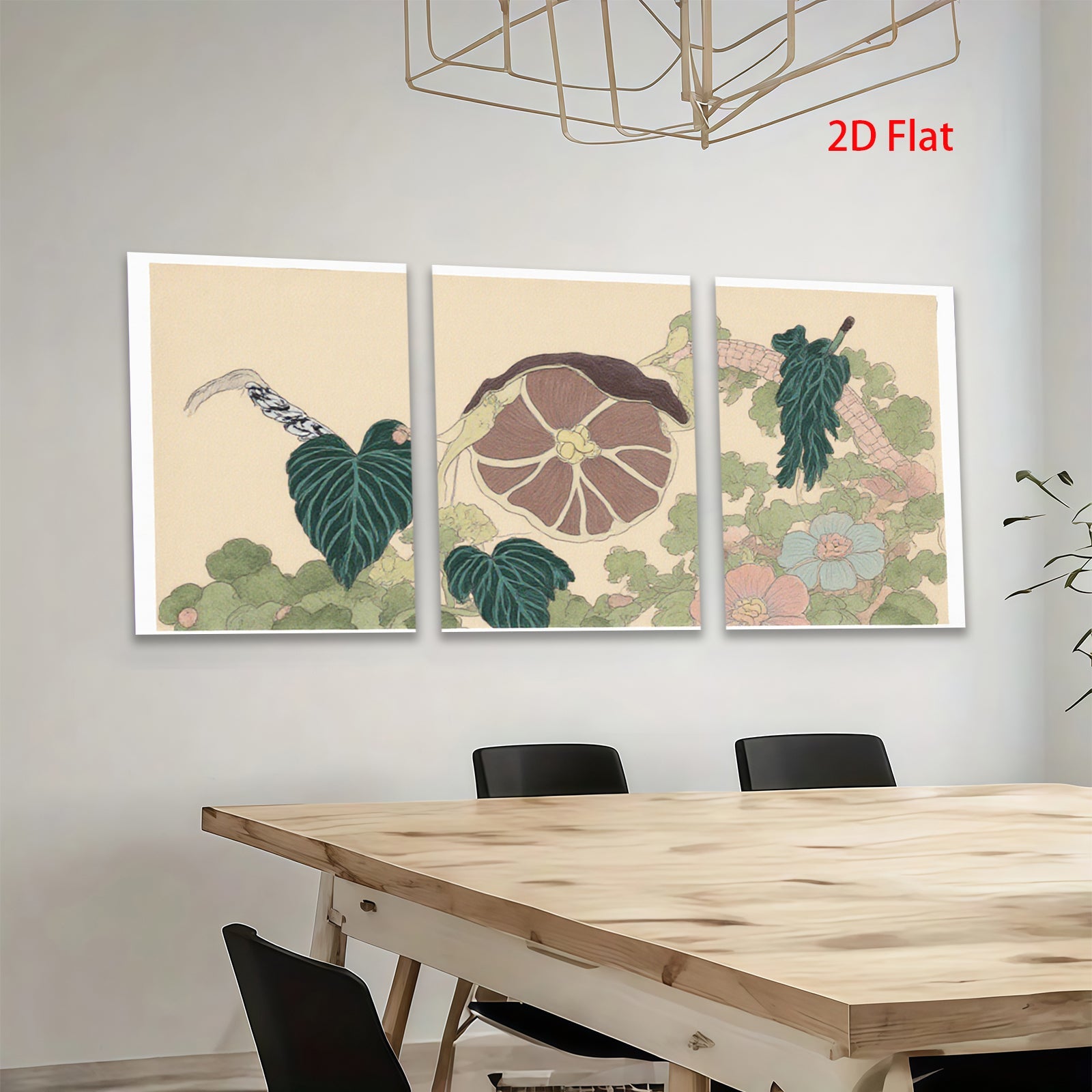 2D flat 1pc Hummingbird Tropical Foliage Botanical Wall Art Canvas Print Living Room Bedroom Decor Farmhouse Style Gallery Wrapped Ready to Hang