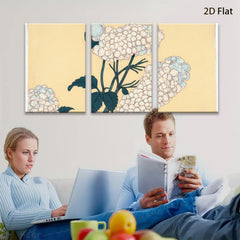 2D flat 1pc Hydrangea Bloom Botanical Wall Art Floral Gallery Wrapped Canvas Print for Living Room Bedroom Home Decor Farmhouse Style