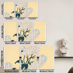2D flat 1pc Hydrangea Bloom Botanical Wall Art Floral Gallery Wrapped Canvas Print for Living Room Bedroom Home Decor Farmhouse Style
