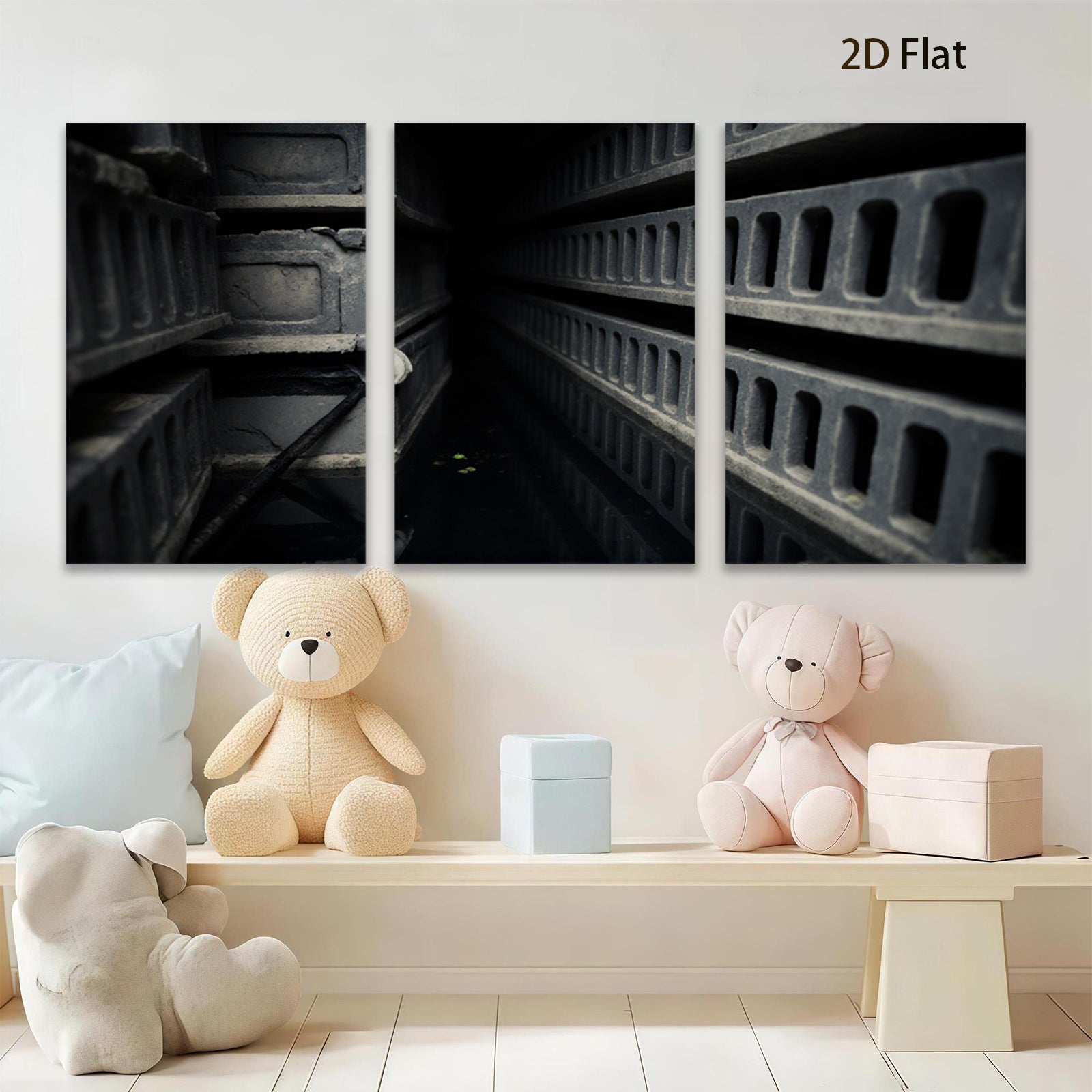 2D flat 1pc Industrial Hallway Moody Urban Wall Art Decor For Living Room Bedroom Office Gallery Wrapped Canvas Prints Modern Farmhouse Aesthetic