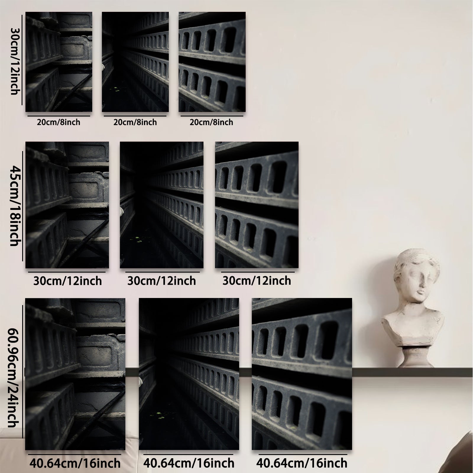 2D flat 1pc Industrial Hallway Moody Urban Wall Art Decor For Living Room Bedroom Office Gallery Wrapped Canvas Prints Modern Farmhouse Aesthetic