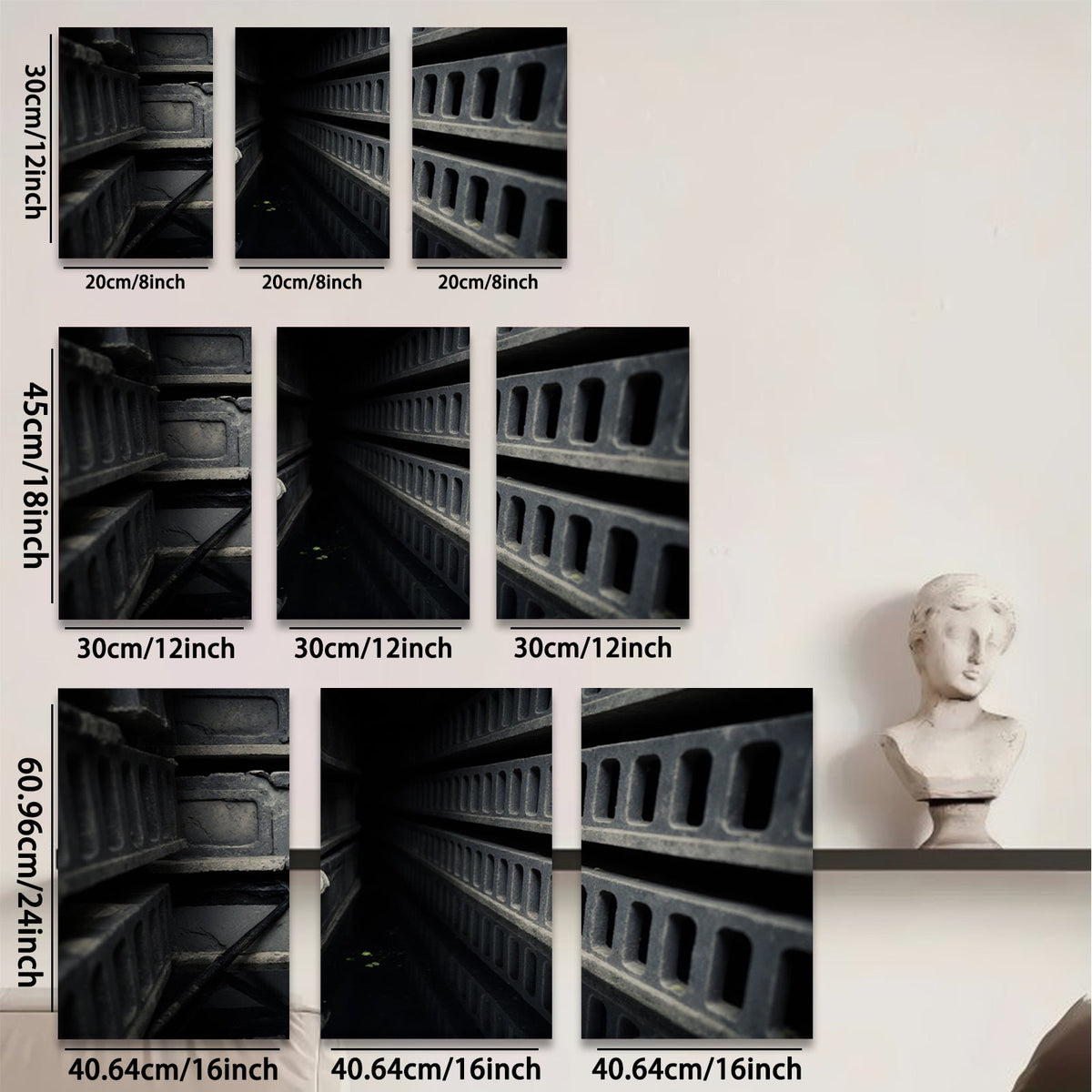 2D flat 1pc Industrial Hallway Moody Urban Wall Art Decor For Living Room Bedroom Office Gallery Wrapped Canvas Prints Modern Farmhouse Aesthetic