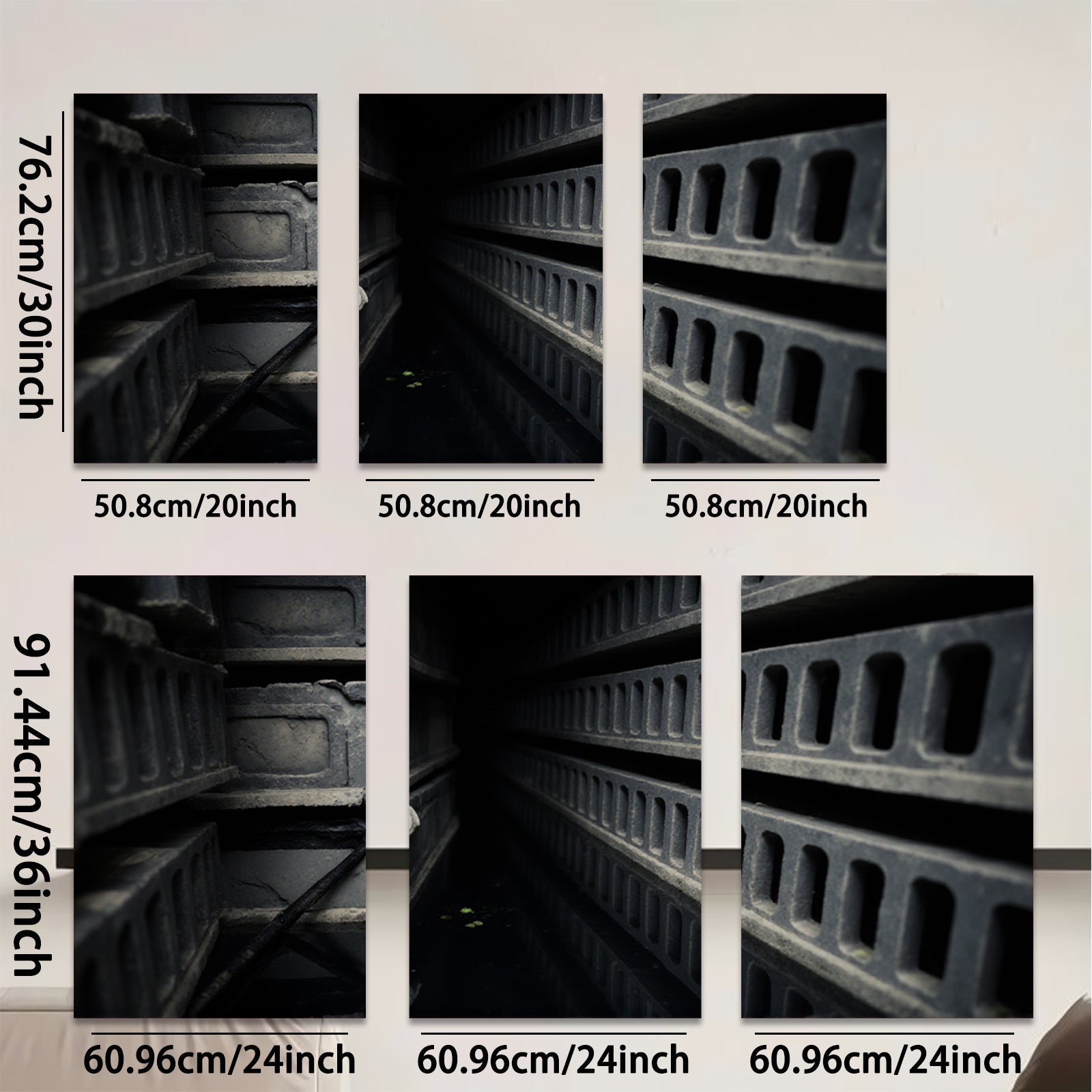 2D flat 1pc Industrial Hallway Moody Urban Wall Art Decor For Living Room Bedroom Office Gallery Wrapped Canvas Prints Modern Farmhouse Aesthetic