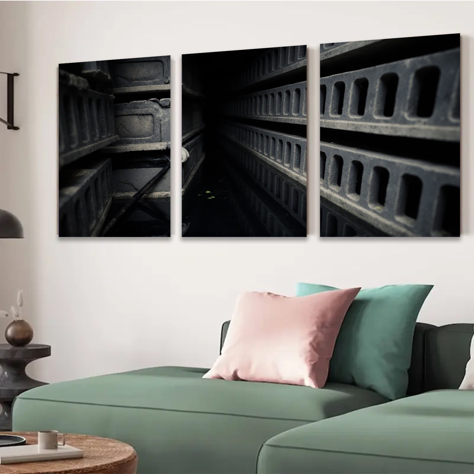 2D flat 1pc Industrial Hallway Moody Urban Wall Art Decor For Living Room Bedroom Office Gallery Wrapped Canvas Prints Modern Farmhouse Aesthetic