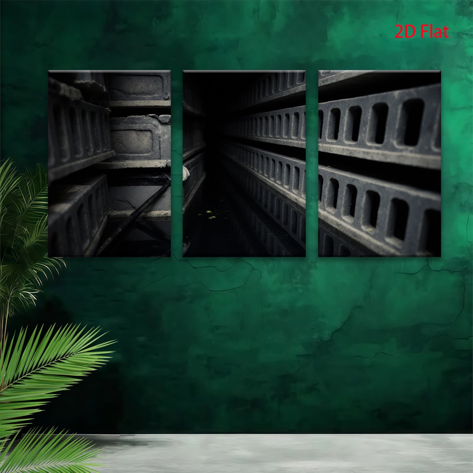 2D flat 1pc Industrial Hallway Moody Urban Wall Art Decor For Living Room Bedroom Office Gallery Wrapped Canvas Prints Modern Farmhouse Aesthetic