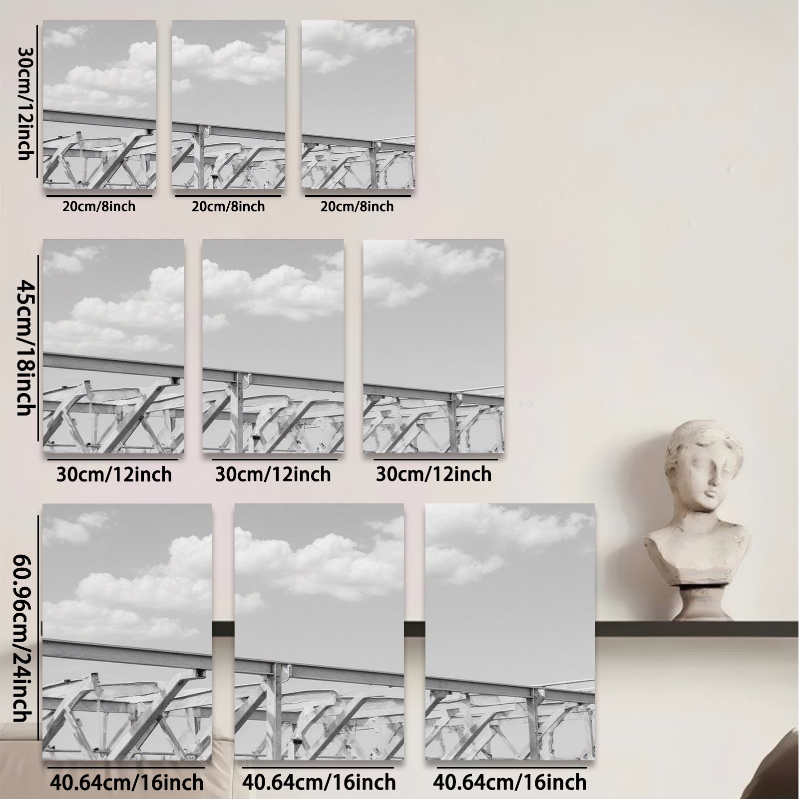 2D flat 1pc Industrial Steel Bridge Architecture Modern Farmhouse Wall Decor Living Room Bedroom Canvas Print Rustic Chic Gallery Wrapped Art
