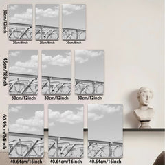 2D flat 1pc Industrial Steel Bridge Architecture Modern Farmhouse Wall Decor Living Room Bedroom Canvas Print Rustic Chic Gallery Wrapped Art