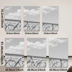 2D flat 1pc Industrial Steel Bridge Architecture Modern Farmhouse Wall Decor Living Room Bedroom Canvas Print Rustic Chic Gallery Wrapped Art