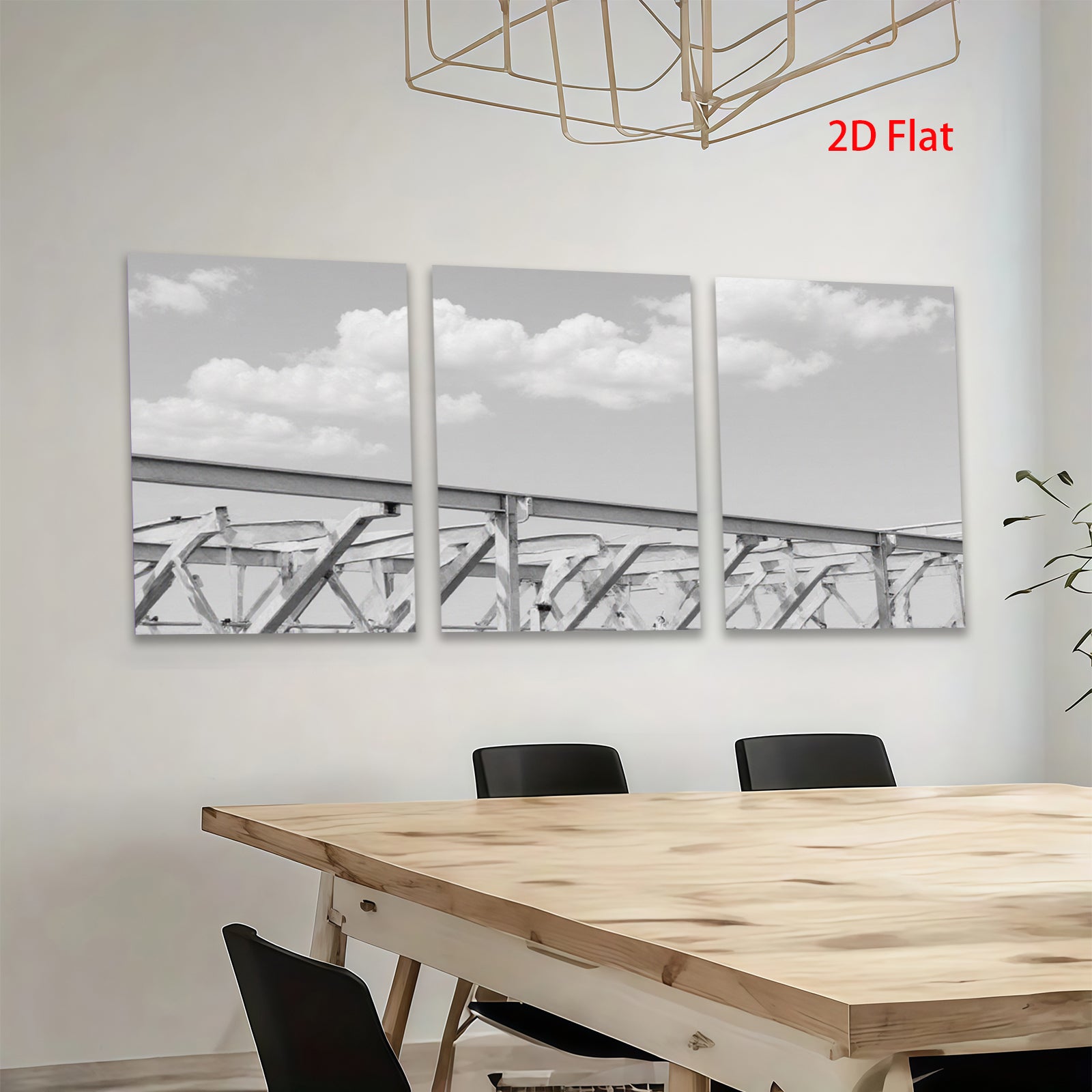 2D flat 1pc Industrial Steel Bridge Architecture Modern Farmhouse Wall Decor Living Room Bedroom Canvas Print Rustic Chic Gallery Wrapped Art
