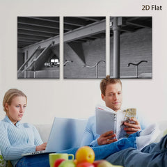 2D flat 1pc Industrial Washroom Scene Minimalist Wall Art Bathroom Decor Modern Farmhouse Style Living Room Gallery Wrapped Canvas Print Home Office Decor Gift Ideas