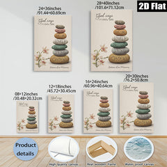 2D flat 1pc Inspirational Stone Stack Wall Art Canvas Prints for Living Room Bedroom Home Decor Motivational Quotes Farmhouse Style Gallery Wrapped Ready to Hang